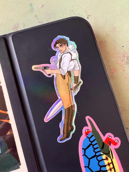 Image of Rick O’Clock Pinup Holographic Sticker