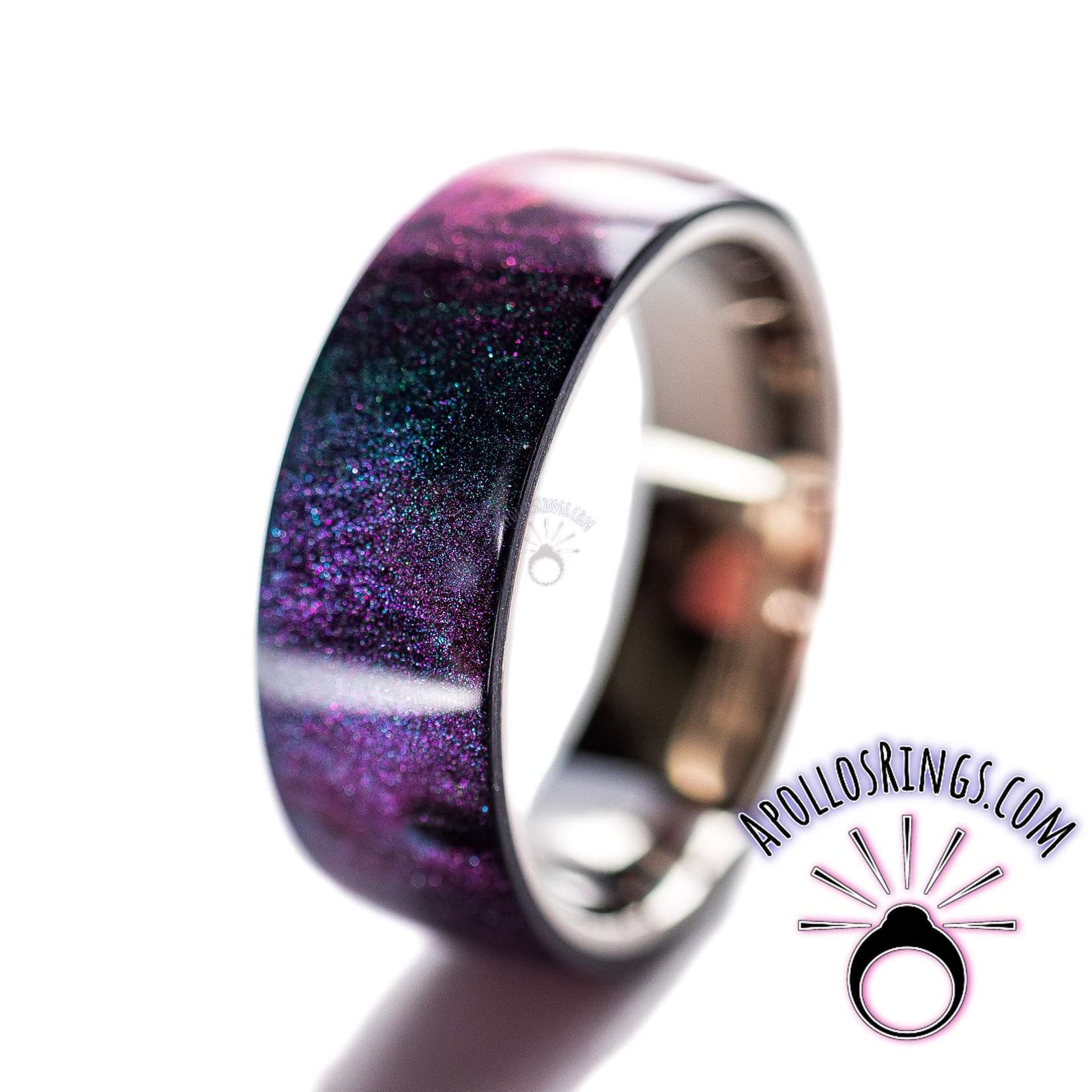 Titanium Ring with Purple groove and hotsell a polished lining