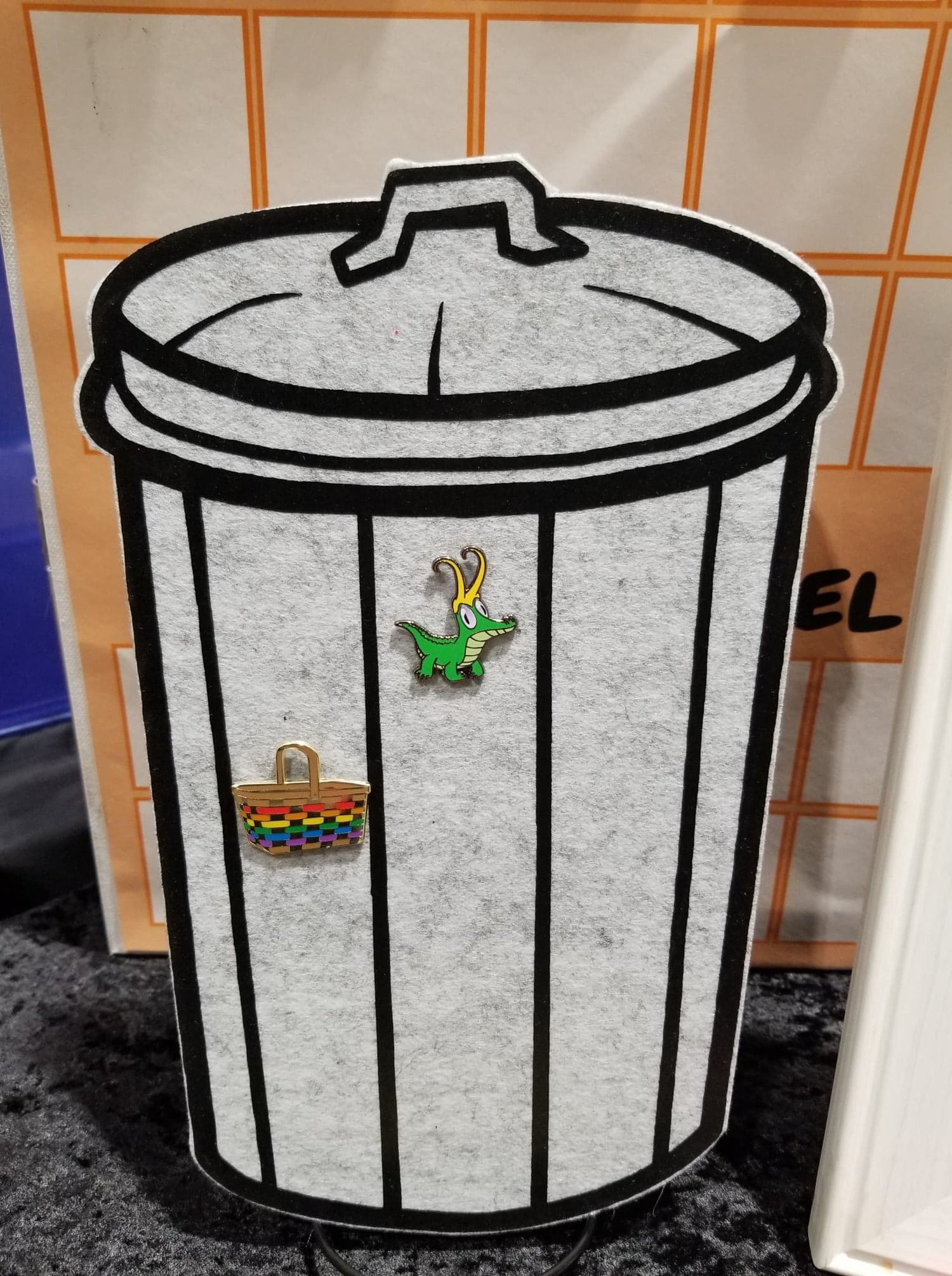 Trash Can Enamel Pin Board