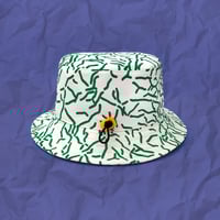 Image 3 of SCRUNCH BUCKET HAT - GREEN & WHITE / BLACK