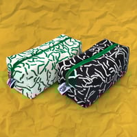 Image 2 of SCRUNCH POUCH - BLACK & WHITE / GREEN & WHITE