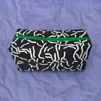Image 1 of SCRUNCH POUCH - BLACK & WHITE / GREEN & WHITE