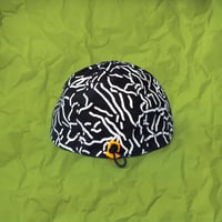 Image 2 of SCRUNCH CAP - BLACK / WHITE&GREEN