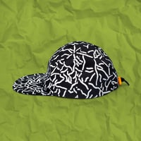 Image 1 of SCRUNCH CAP - BLACK / WHITE&GREEN