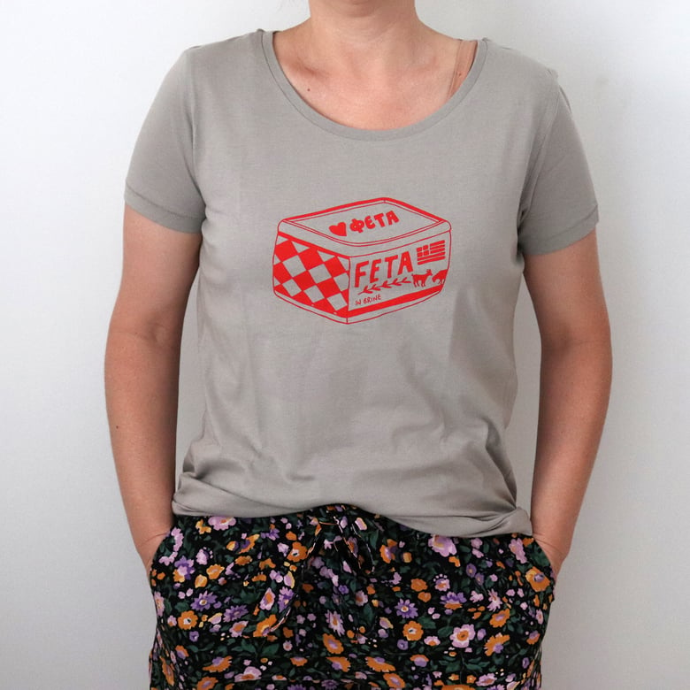 Image of Love Feta Grey - Ladies Feta T-Shirt