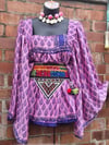 Gypset smock top Pink and blue