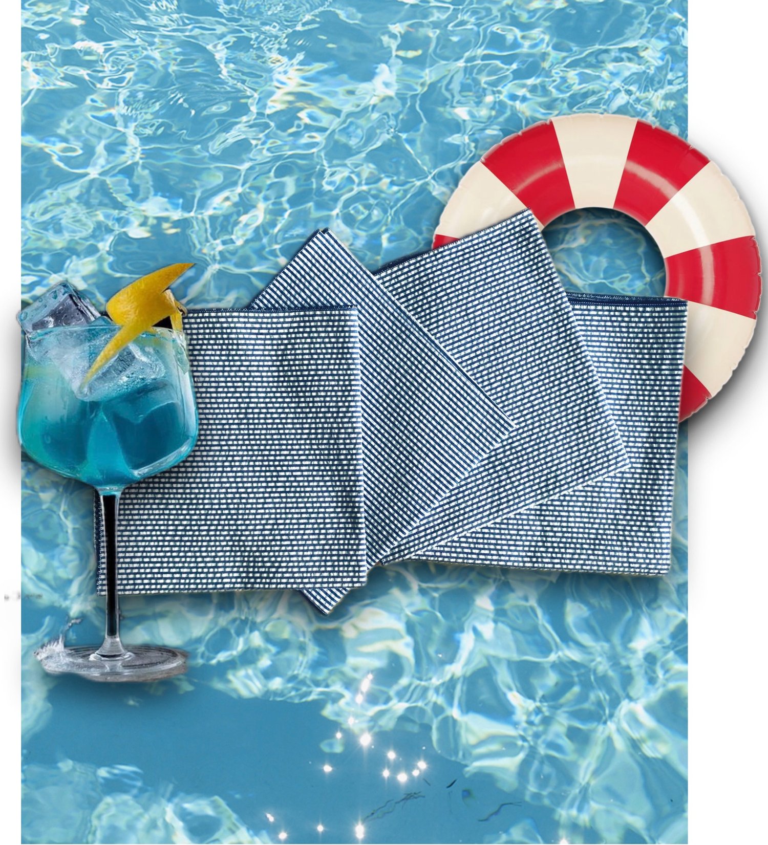 Image of Tovaglioli da cocktail Summer (set da 4)- Summer cocktail napkins (set of 4)