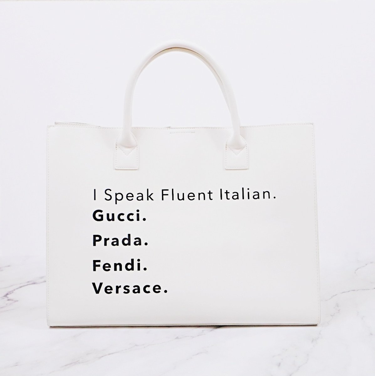 I Speak Italian or French Vegan Leather Tote - Pink – Peace Love Fashion