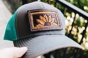 Image of Turquoise Sunflower Trucker Hat