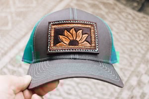 Image of Turquoise Sunflower Trucker Hat