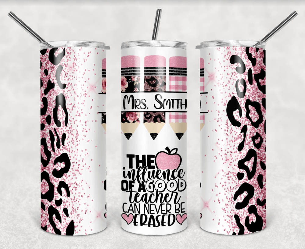 Image of Pink Leopard 20 oz Teacher Tumbler 