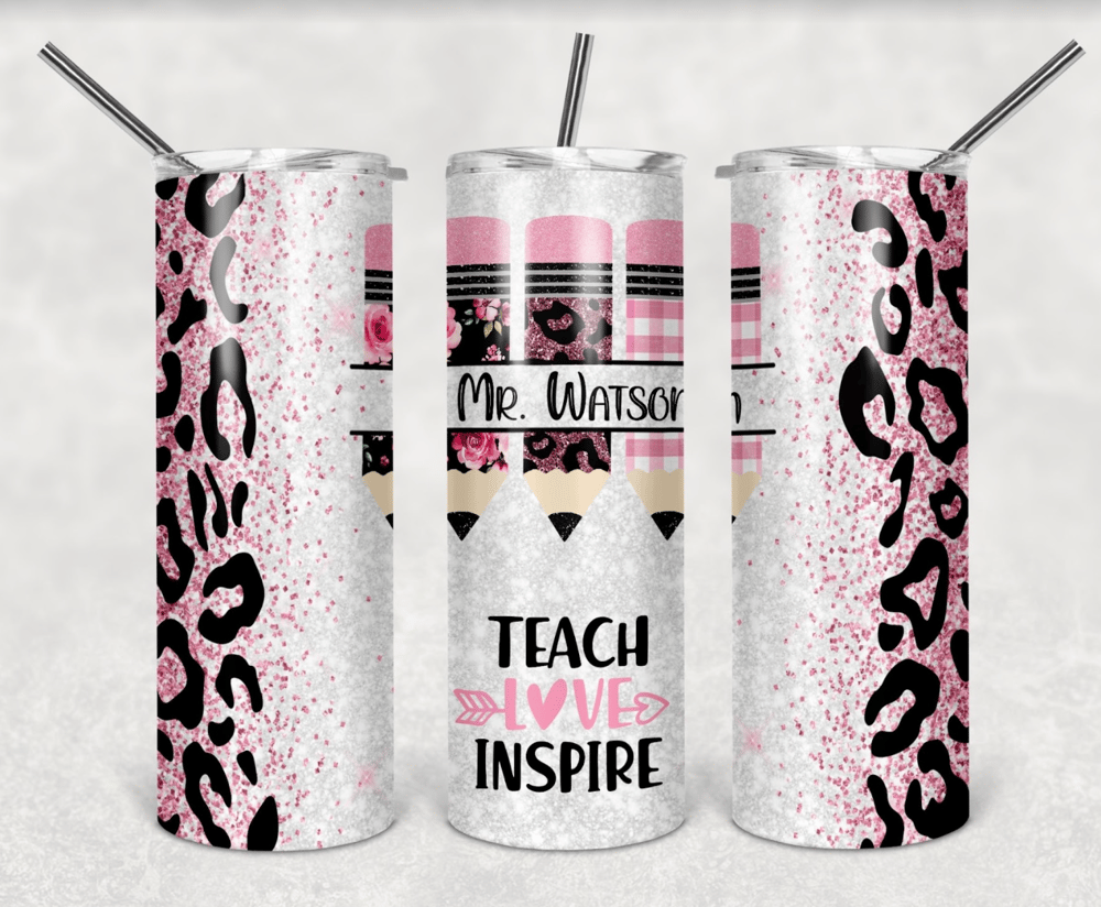 Image of Teach Leopard Pencil Tumbler