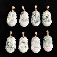 Image 4 of Horse Chinese Zodiac Moss In Snow Jade Pendant
