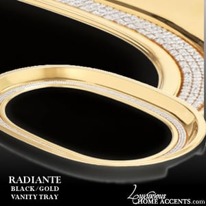 Image of 24k Gold and Black Crystal Vanity Tray Radiante