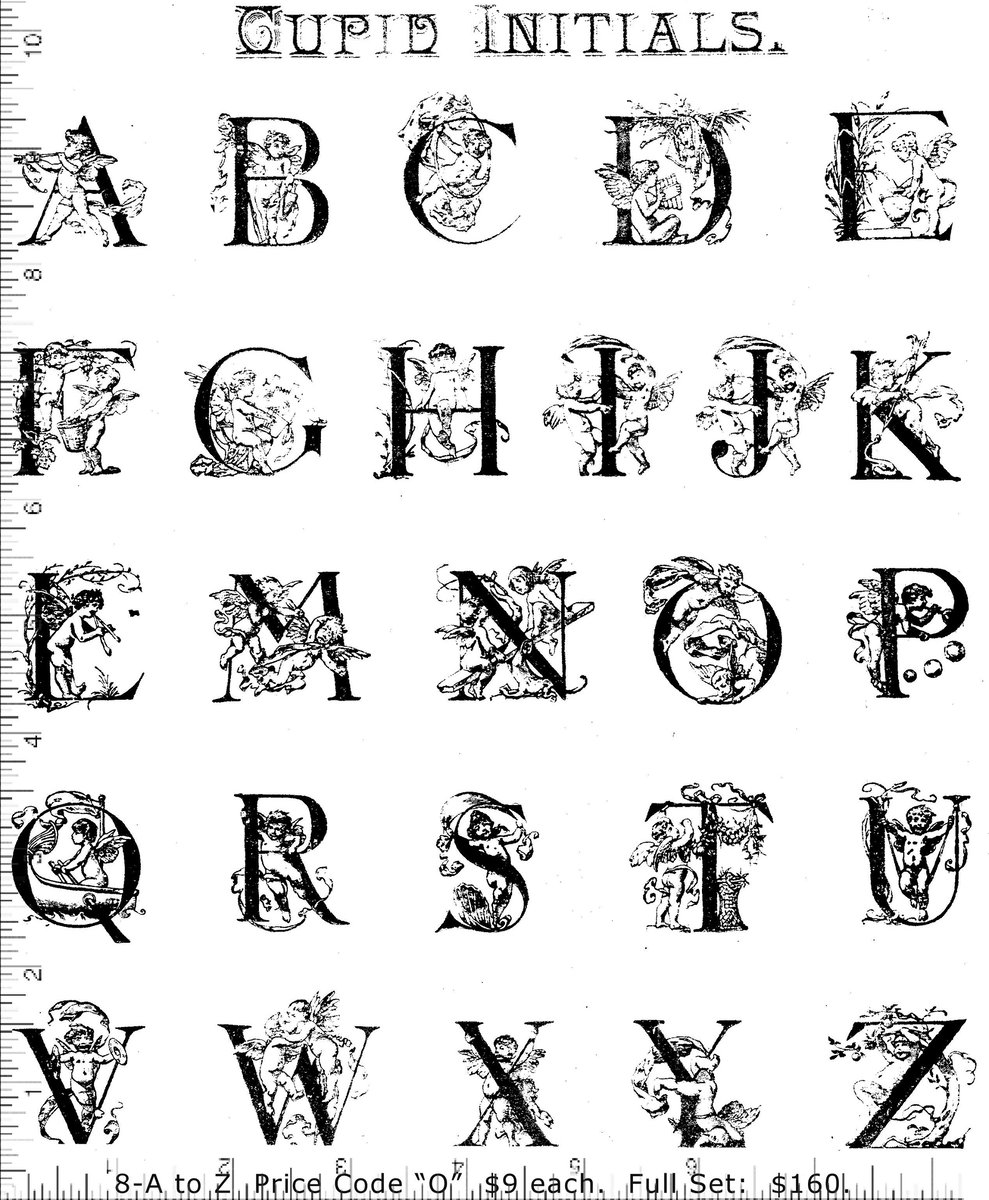 Cherub Alphabet Rubber Stamps P8 | Casey Rubber Stamps