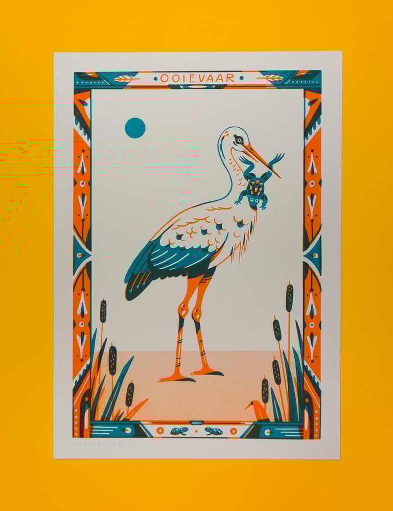 Image of Blauwe Reiger & Ooievaar Combo (riso prints - A4)