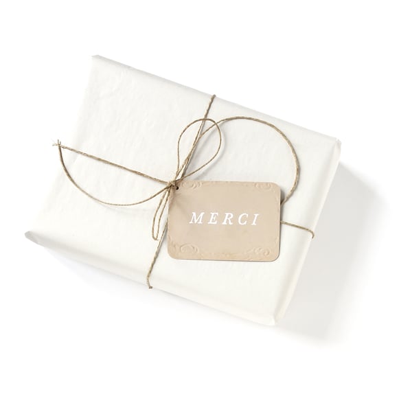 Image of 5 Étiquettes cadeaux MERCI / OLD PAPER
