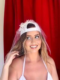 Image 1 of Bridal Bachelorette Veil Cap