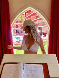 Image 4 of Bridal Bachelorette Sequin Veil Cap