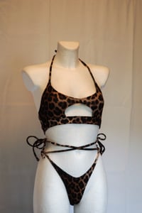 Image 3 of Cut Out Bikini Top Leo 