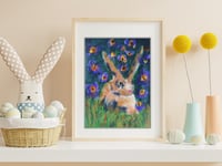Image 3 of Easter bunny 2022 acrylic on un-stretched Canvas