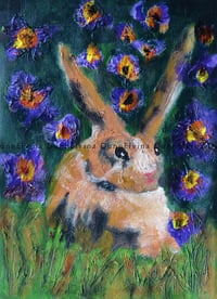 Image 1 of Easter bunny 2022 acrylic on un-stretched Canvas