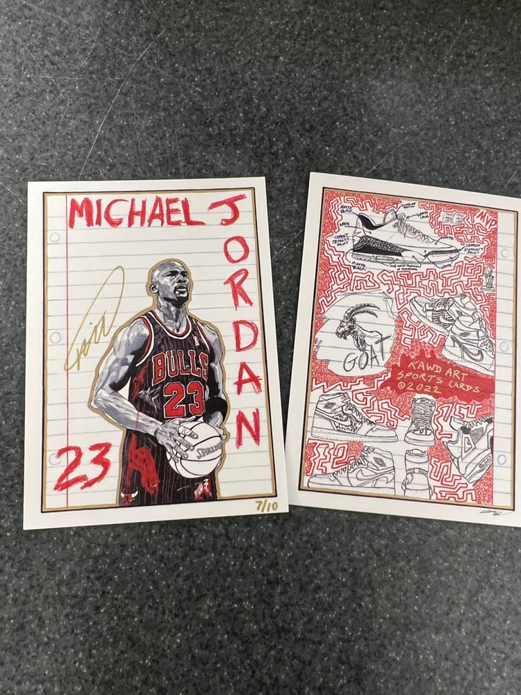 Image of Autographed MJ KAWD ART SPORTS CARDS 2022