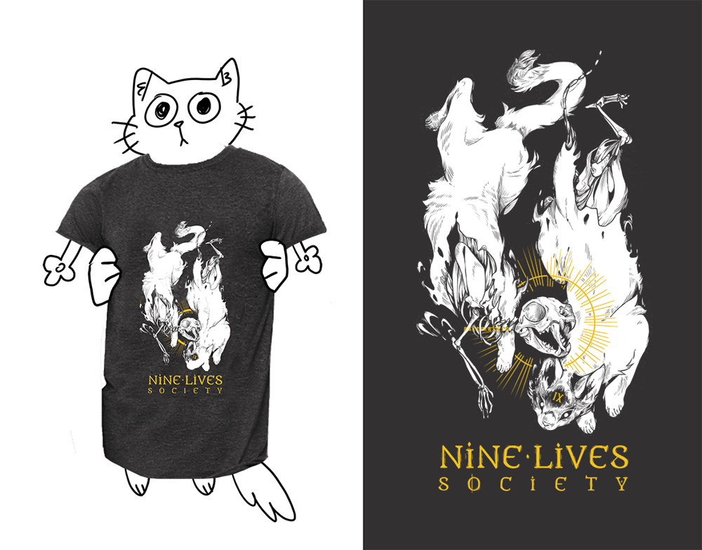 NINE LIVES SOCIETY t-shirt