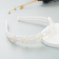 Image 2 of Pearls and White Roses Headband
