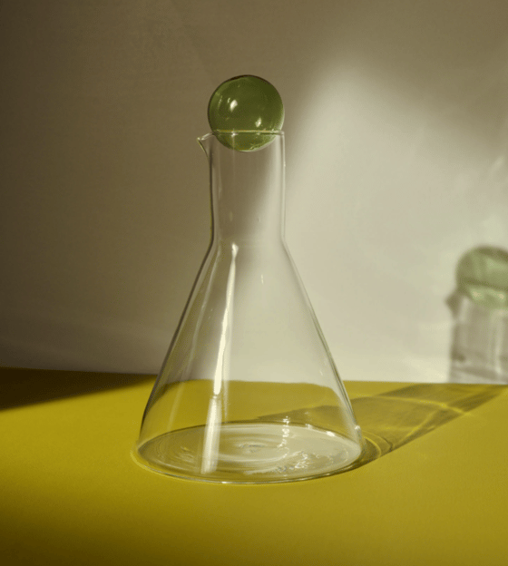 Image of BILBOQUET CARAFE clear with green