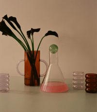 Image 2 of BILBOQUET CARAFE clear with green