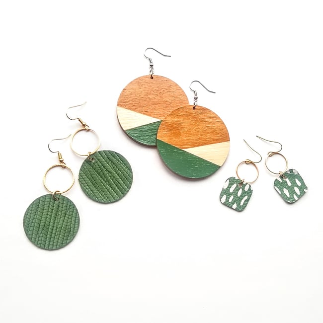 Sage Colorblock Statement Earrings