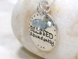 Image of blessed abundantly sterling silver necklace