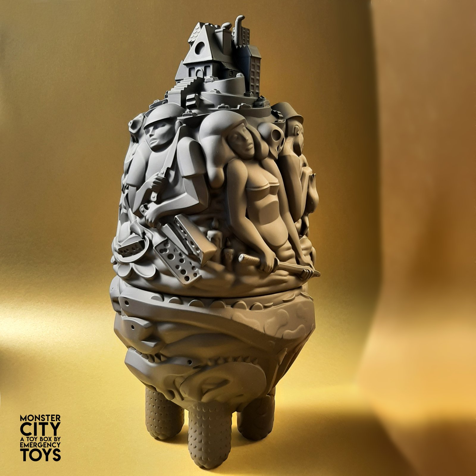 CITY MONSTER toybox . Black matte edition. | EMERGENCY TOYS