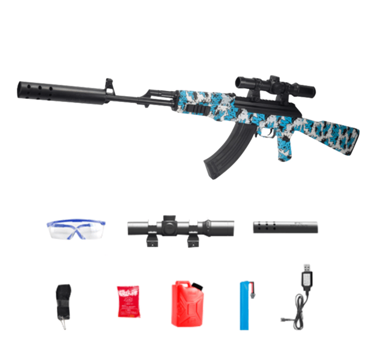 AK47 Manual & Electric 2-in-1 Gel Ball Blaster holds 30000 Water Beads