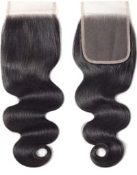 Image 2 of 100% Human Hair Virgin Brazilian 4x4 HD Closure/ 5x5/ and 13x4 Frontal  Body Wave