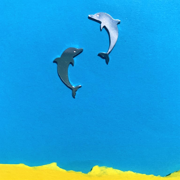 Silver Dolphin Stud Earrings