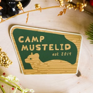 Camp Mustelid Sign Sticker