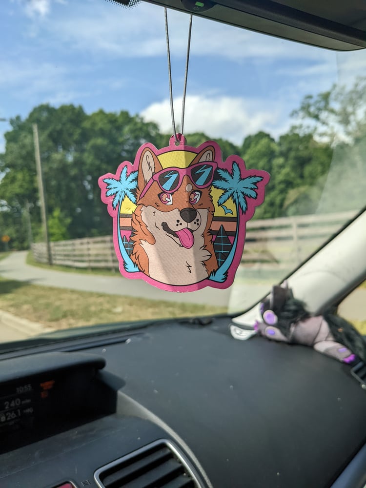 Image of Pineapple scented Synthwave Shiba Air freshener 