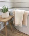 Soft White Cotton Fringe Towel
