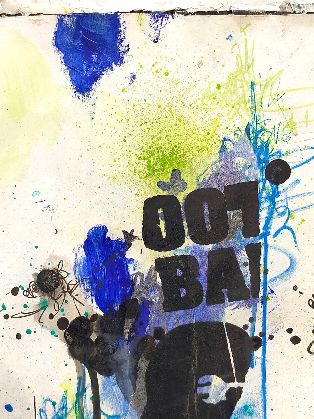 Image of Shoot The Bank, on blue, 2. on paper 2022.
