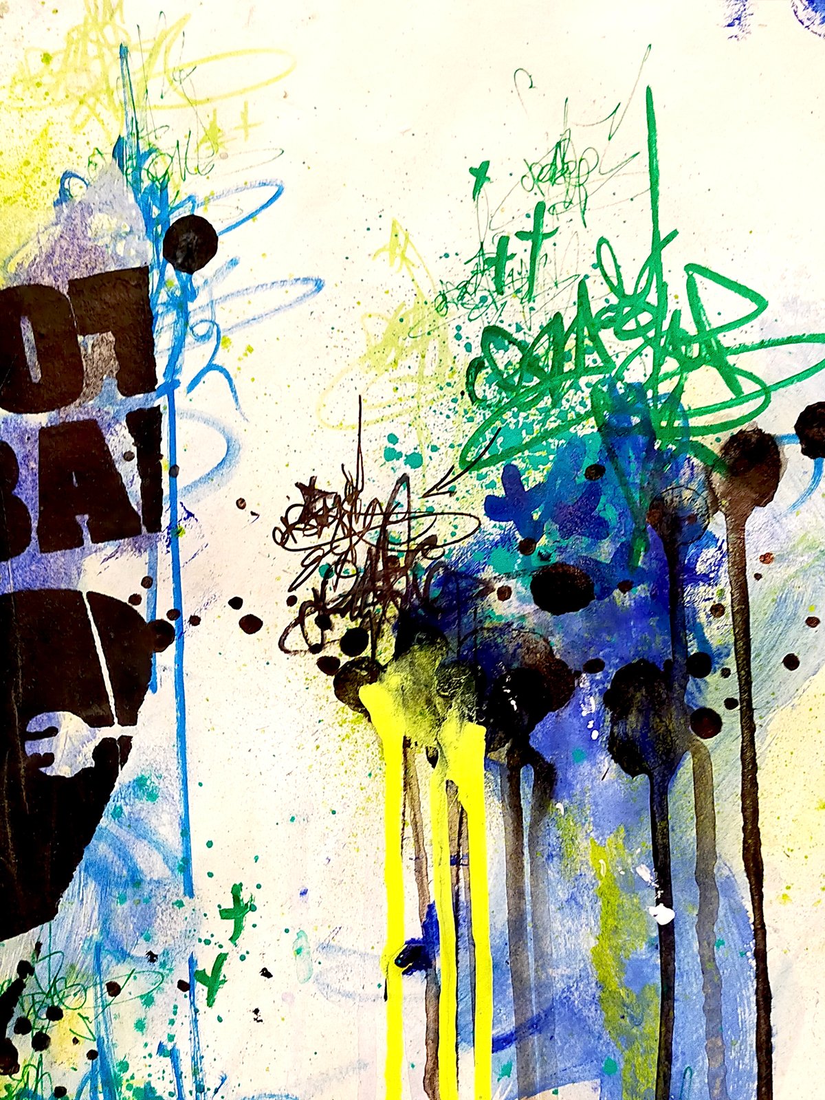 Image of Shoot The Bank, on blue, 2. on paper 2022.
