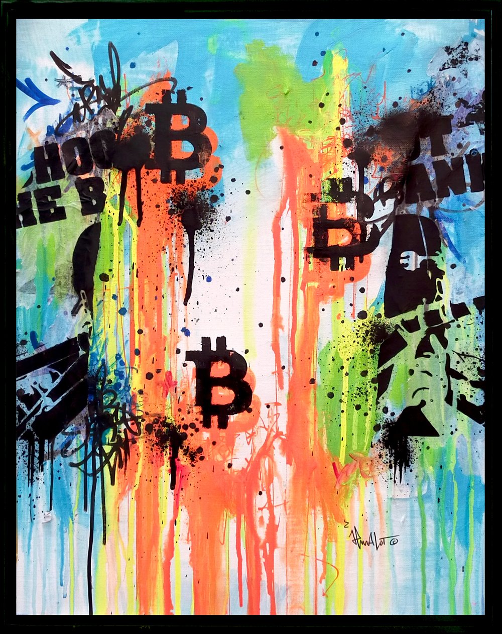 Shoot The Bank X Bitcoin. Canvas. 2022.