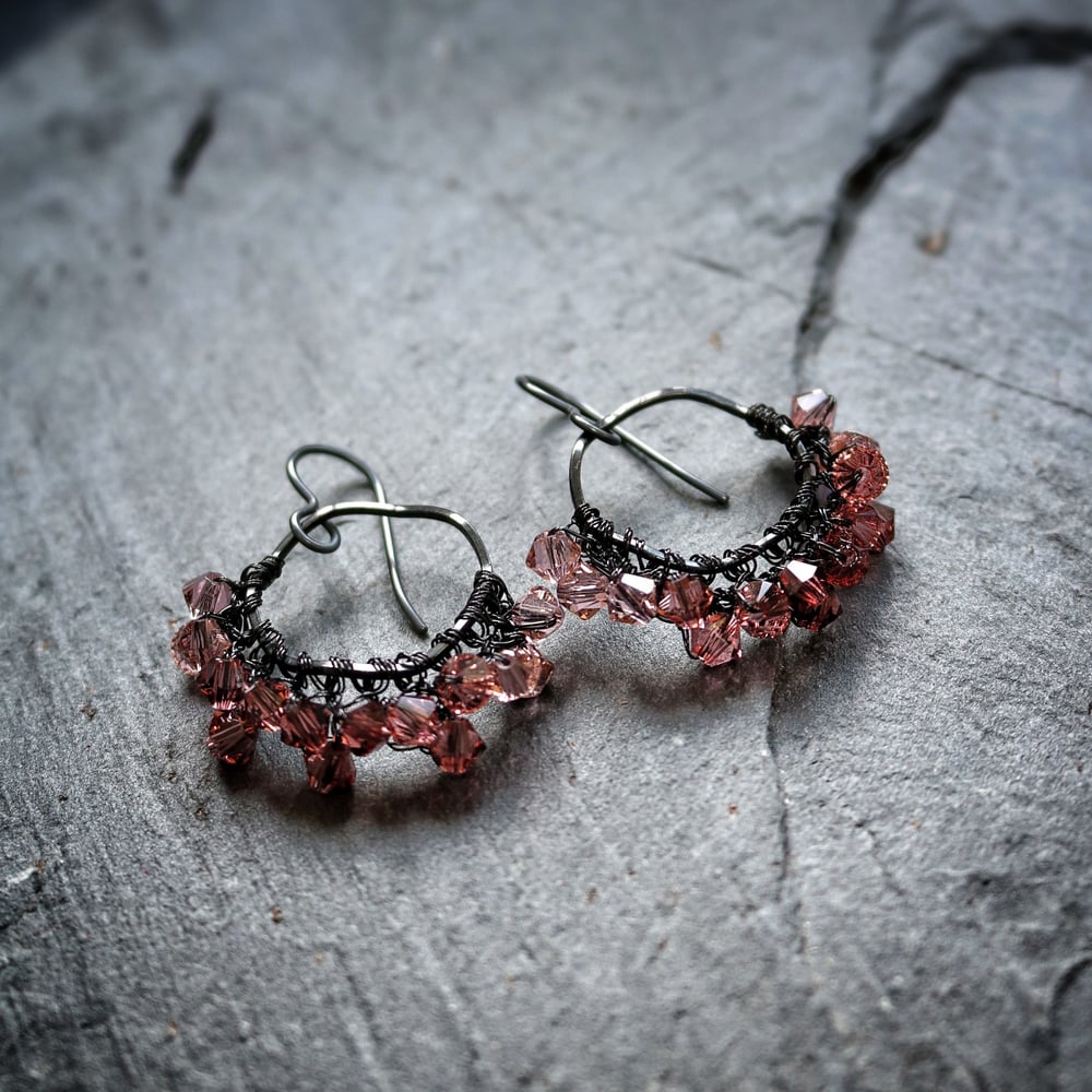 Image of MINERAL Earrings - Rhodonite