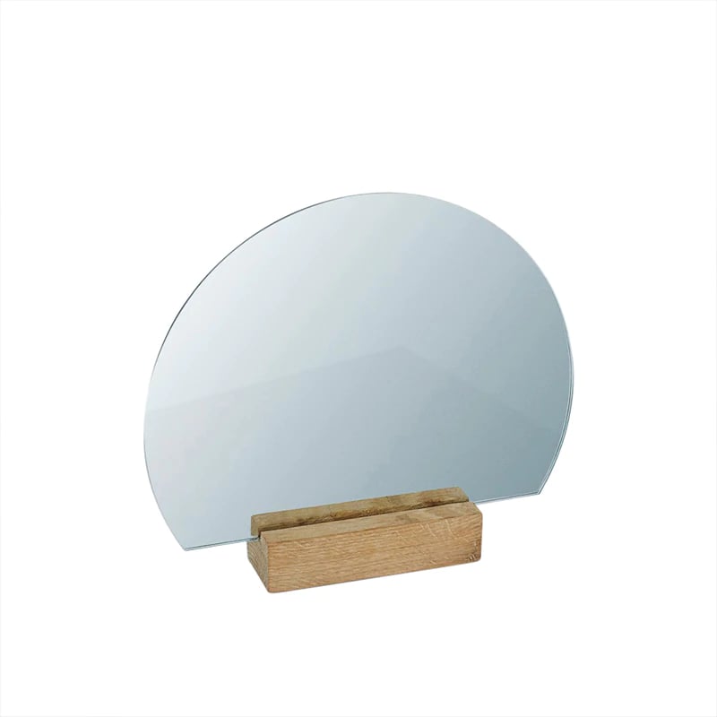 Image of Half Moon Antique Mirror in Oak by Kristina Dam