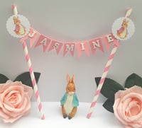 Image 1 of Personalised Flopsy Bunny Bunting Cake Topper