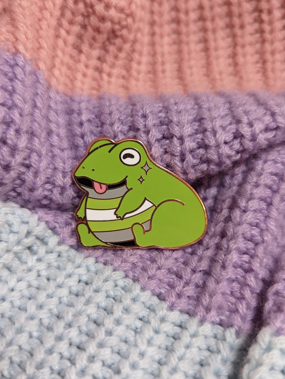 Image of Agender Frog Enamel Pin