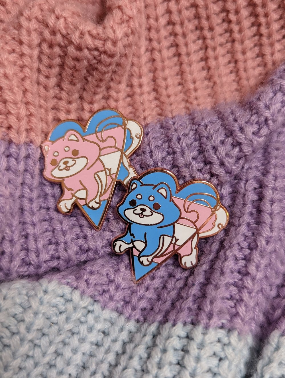 Image of Trans Dogs Enamel Pins (M-F, F-M)