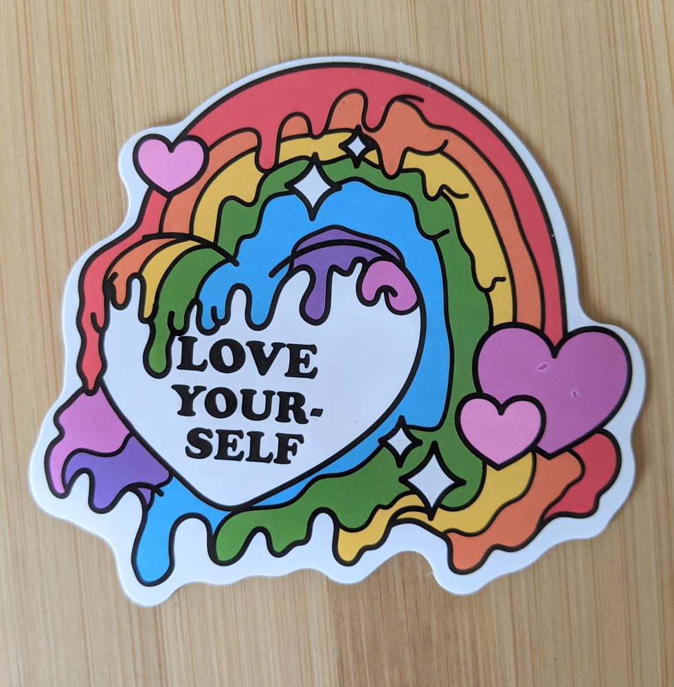 Image of Love Yourself Pride Vinyl Sticker