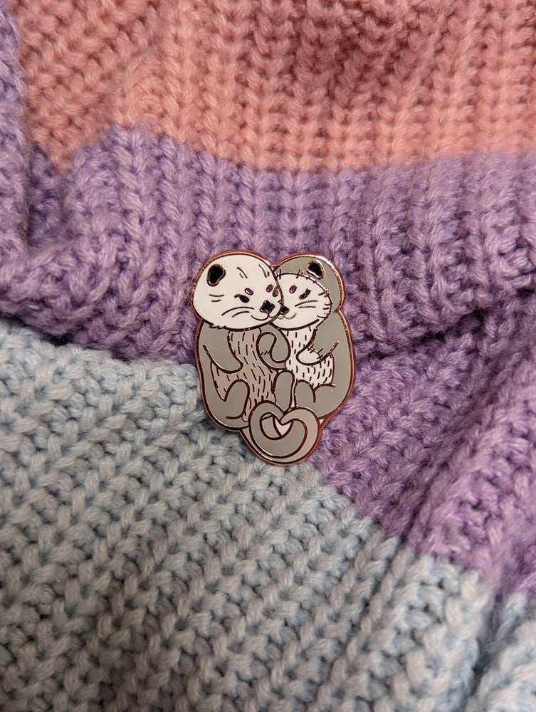 Image of Demisexual Otters Enamel Pin